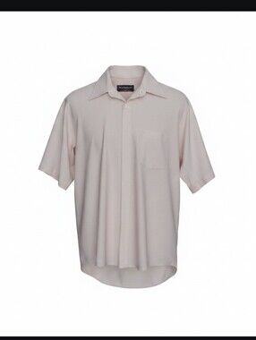 Vintage Manhattan Shirtmakers Light Pink Short-Sleeve Men's Dress Shirt